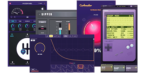Carbonated Audio「5-in-1 Bundle」サチュレーション・ディエッサー・サイドチェイン・マルチエフェクト・チップチューンサウンドまで、5種類のエフェクトで幅広い音作りに対応するプラグインバンドル|DTMプラグインセール
