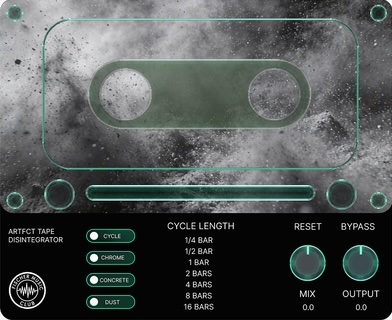 Fischer Music Club「ARTFCT Tape Degrader」音が時間とともに壊れていく新感覚のテープ劣化プラグイン、テンポ同期で変化する独自エフェクト|DTMプラグインセール