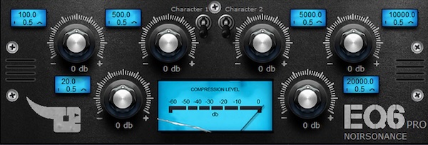 NoirSonance「EQ6 Pro Equalizer Plugin」6バンドEQ・サチュレーション・コンプレッションを1つに搭載し、細かな周波数補正から音のキャラクター作りまで対応する多機能イコライザー｜DTMプラグインセール