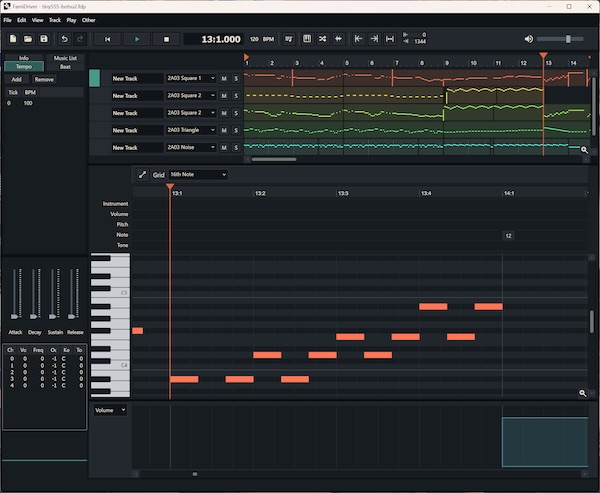 theta「FamiDriver」ファミコン音源を使った8bit音楽・チップチューン制作ができるWindows向けソフト｜DTMプラグインセール