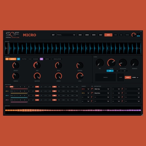 Sound Overflow「MICRO」過去16秒間の音をリアルタイムで再構築し、グリッチ・スタッター・逆再生・ディストーションを自由に組み合わせられるグラニュラーエフェクト｜DTMプラグインセール
