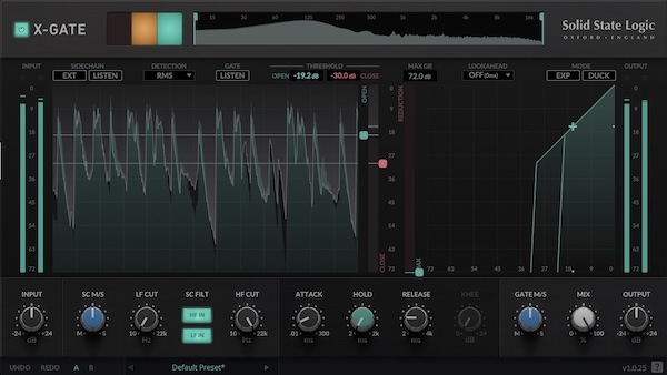 Solid State Logic「SSL X-Gate」不要な音だけを狙って正確に処理し、自然なゲートから大胆なダッキングまで自在にコントロールする高精度ゲートプラグイン|DTMプラグインセール