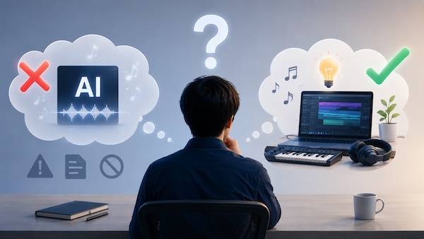 AIで作った曲が配信できない?AI音楽のルールと『自分の曲』にする方法【Suno, Udio】
