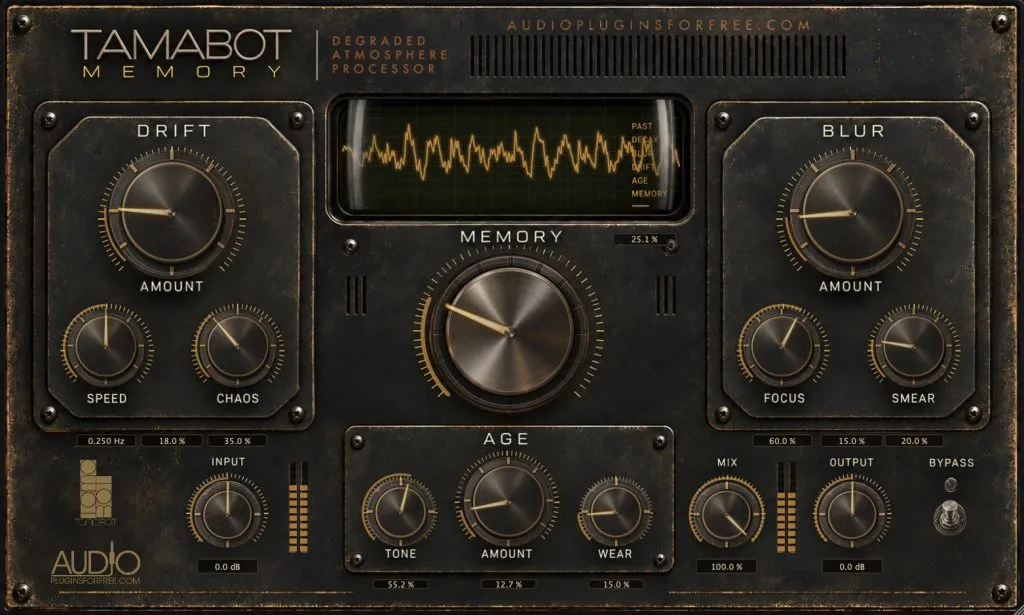Tamabot「Memory」ピッチ・時間・音質を崩してLo-Fiやアンビエントの質感を作れる無料エフェクト｜DTMプラグインセール