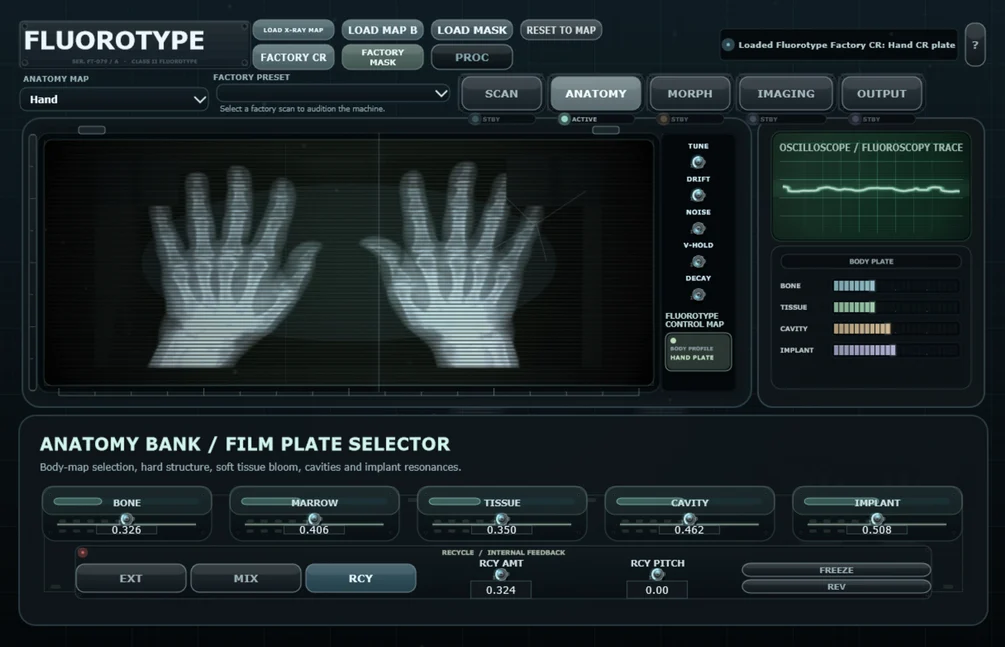 Phantomexposure「Fluorotype」X線画像やCTスキャンの仕組みを取り入れた実験的なオーディオエフェクト｜DTMプラグインセール