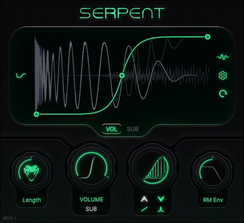 Nasko「SERPENT BETA 1」ボリュームダッキング・SUBダッキング・リングモジュレーションを1つに搭載した多機能サイドチェインプラグイン｜DTMプラグインセール