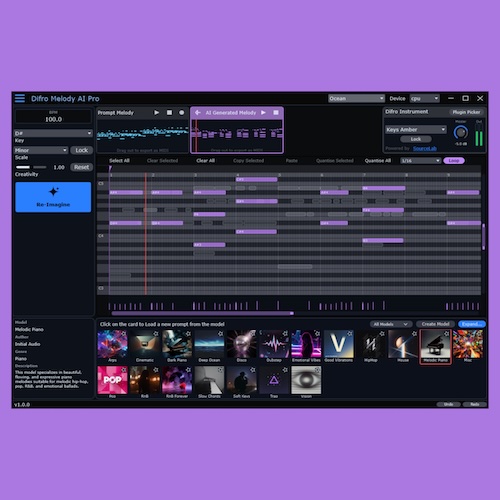 Initial Audio「Difro Melody AI（Free）」AIがメロディのアイデアを自動生成し、MIDIや演奏データから新しいフレーズを作れる無料ソフト｜DTMプラグインセール