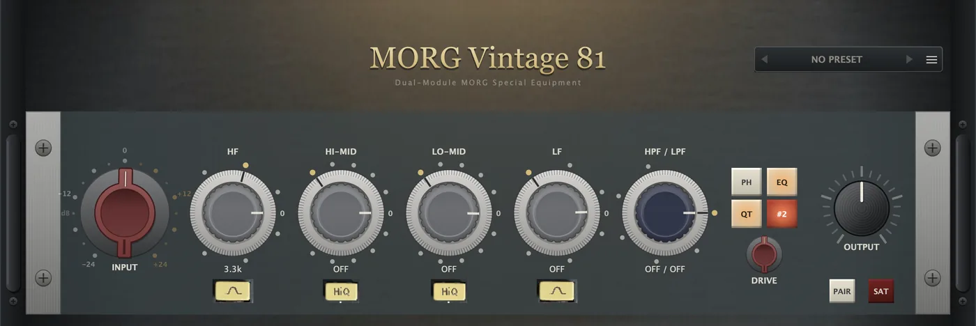 Evertone「MORG Vintage 81」1970年代英国製名機コンソールを実機解析!ヴィンテージEQ&PREを再現した4バンドEQ搭載チャンネルプロセッサー|DTMプラグインセール