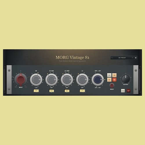 Evertone「MORG Vintage 81」1970年代英国製名機コンソールを実機解析!ヴィンテージEQ&PREを再現した4バンドEQ搭載チャンネルプロセッサー|DTMプラグインセール