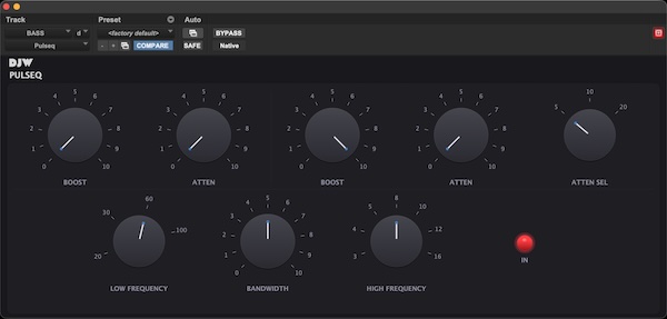 DJW Audio「Pulseq」クラシックなパッシブEQを再現した、低域の厚みや高域の空気感を自然に調整できる音楽的なEQプラグイン｜DTMプラグインセール