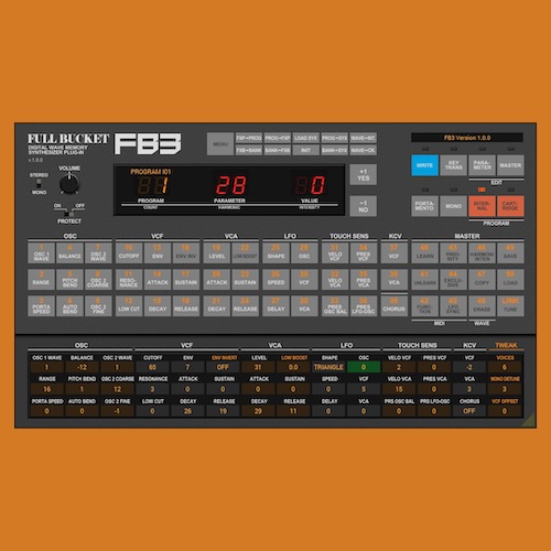 Full Bucket Music「FB3」Kawai K3/K3mを再現した軽量ソフトシンセで、オリジナル音色やユーザーウェーブにも対応｜DTMプラグインセール