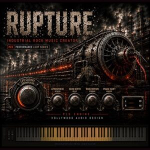 Hollywood Audio Design「Rupture for Kontakt」重厚なドラムや歪んだギター、機械的なリズムを収録したシネマティックなインダストリアルロック音源｜DTMプラグインセール