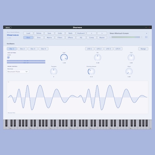 Music Sound Software「Shearwave」フェーズディストーションシンセシスを現代的に進化させたソフトシンセ｜DTMプラグインセール
