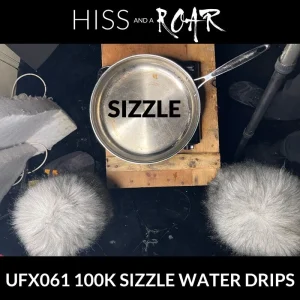 HISSandaROAR「UFX061 WATER DRIP SIZZLES」超高温のフライパンに落ちた水滴が弾けて走るリアルなシズル音を高解像度で収録した効果音ライブラリ｜DTMプラグインセール