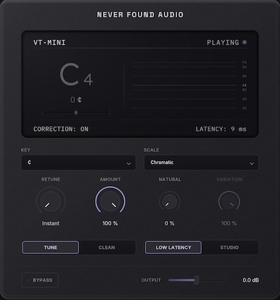 NEVER FOUND「VT-Mini」ピッチ補正・EQ・ディエッサーを搭載し、レコーディングからミックスまで活用できるボーカルプラグイン｜DTMプラグインセール