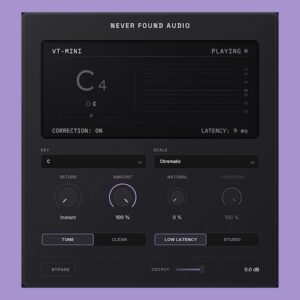 NEVER FOUND「VT-Mini」ピッチ補正・EQ・ディエッサーを搭載し、レコーディングからミックスまで活用できるボーカルプラグイン｜DTMプラグインセール