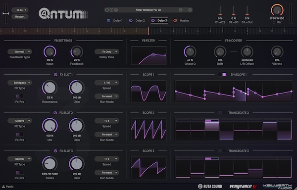 Vengeance Sound「Q4ntum」3つのディレイを重ね、各エンジンに最大3エフェクトを挿入!Master FX・Reverb・Limiterまで一体化し、レイヤー化されたディレイから複雑なSound Manglingまで作れる次世代マルチエフェクトプラグイン|DTMプラグインセール