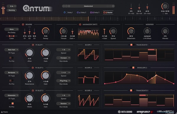 Vengeance Sound「Q4ntum」3つのディレイを重ね、各エンジンに最大3エフェクトを挿入!Master FX・Reverb・Limiterまで一体化し、レイヤー化されたディレイから複雑なSound Manglingまで作れる次世代マルチエフェクトプラグイン|DTMプラグインセール