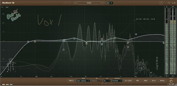 CalPochi「Blackboard EQ」Dynamic EQ・Mid/Side・Saturation・Linear Phaseまで搭載！チョークで黒板に描くような感覚でEQカーブを作れる新感覚イコライザープラグイン｜DTMプラグインセール
