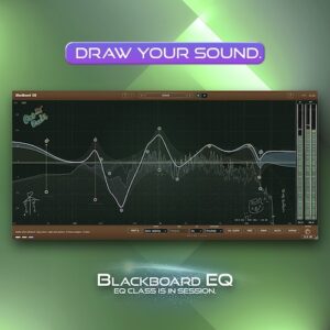 CalPochi「Blackboard EQ」Dynamic EQ・Mid/Side・Saturation・Linear Phaseまで搭載！チョークで黒板に描くような感覚でEQカーブを作れる新感覚イコライザープラグイン｜DTMプラグインセール