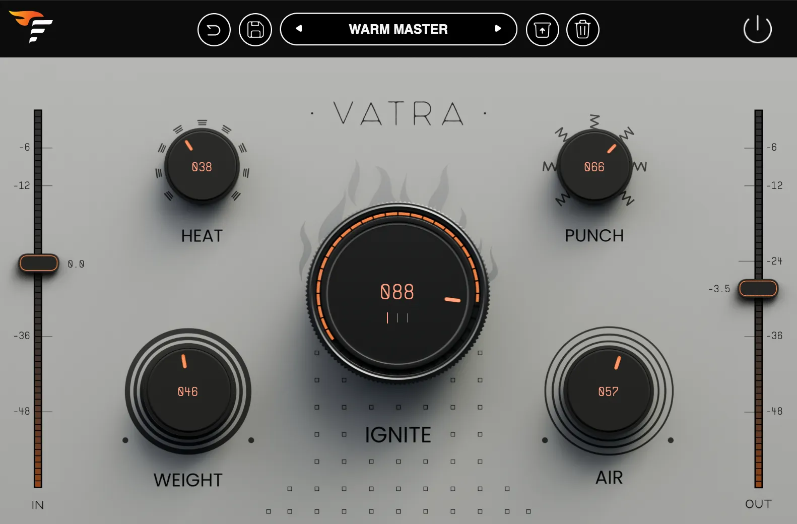 Flame Sound「VATRA」5つのノブだけでミックスを太く・温かく・迫力あるサウンドへ仕上げるミックスフィニッシャープラグイン｜DTMプラグインセール