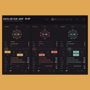 François Pé「EUCLID3AN ARP」コードを押さえるだけで3つの独立したユークリッドリズムを生成し、複雑なポリリズムやアルペジオを作成できるMIDIアルペジエーター｜DTMプラグインセール