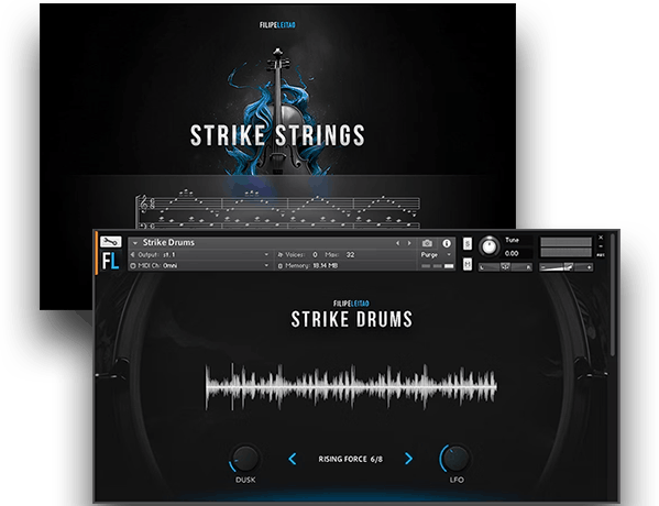 Filipe Leitao「Strike Series Bundle」複雑なオーケストラの打ち込みを減らし、コード演奏だけで本格的なシネマティックアレンジを素早く作成できる音源バンドル|DTMプラグインセール