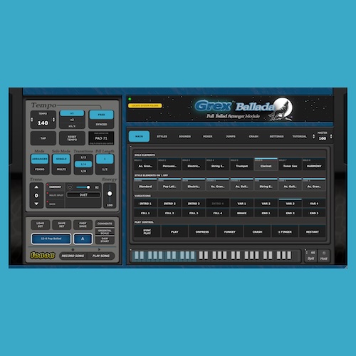 Fanan Team「Grex Ballada」90種類のバラードスタイルを収録し、コード演奏だけで本格的なバンド伴奏を実現できるDAW向けアレンジャープラグイン｜DTMプラグインセール