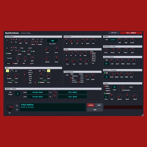 letsdig「OpenSynth1」2オシレーターやFM音源、ユニゾン、アルペジエーター、Synth1プリセット互換まで備えたオープンソースシンセ｜DTMプラグインセール