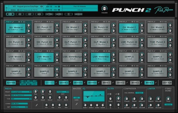 Rob Papen「Punch 2」ドラムシンセとサンプルを組み合わせるだけでなく、自分のSample/REXを取り込み、Slice、Granular、Sequencerまで一体化できるサウンドデザイン型ドラムマシン|DTMプラグインセール
