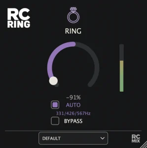 RC MIX「RC Ring」スネアドラムのリング音を自動解析し、アタックを保ったまま不要な倍音だけをコントロールできるプラグイン｜DTMプラグインセール