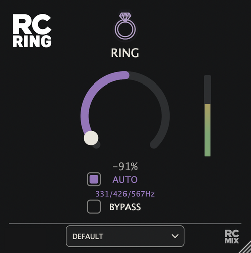 RC MIX「RC Ring」スネアドラムのリング音を自動解析し、アタックを保ったまま不要な倍音だけをコントロールできるプラグイン｜DTMプラグインセール