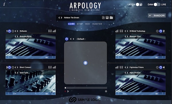 Sample Logic「Arpology Cinematic Dimensions」4つのサウンドコアを自由に組み合わせ、ランダマイズ機能やStep Animatorで無限のサウンドデザインを実現する高機能シネマティック音源|DTMプラグインセール