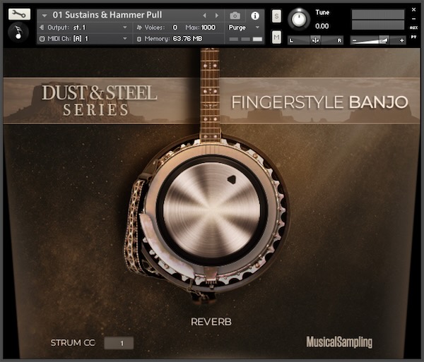 Musical Sampling「Fingerstyle Banjo」繊細なレガートやストラムエンジン、テンポ同期ループを搭載!温かみのあるフィンガースタイル演奏をリアルに再現できるKontakt用バンジョー音源|DTMプラグインセール