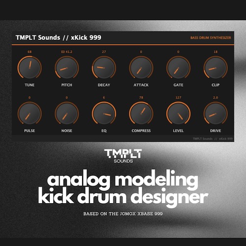 TMPLT Sounds「xKick 999 Kick Drum Synth」リアルタイムDSPで理想のキックをゼロから作れる、アナログライクなサウンドが魅力のキックドラム専用シンセ｜DTMプラグインセール
