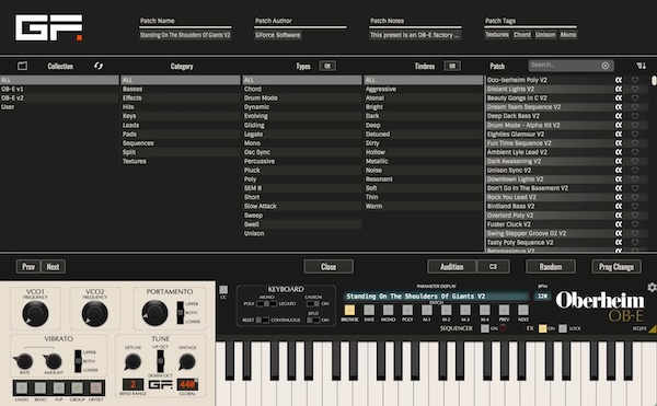 GForce「Oberheim OB-E」8台の独立SEMがわずかに異なる個性で鳴り重なる巨大なサウンドを現代へ蘇らせた8ボイス・アナログシンセサイザー|DTMプラグインセール