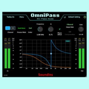 Soundins「OMNIPASS」音量や周波数バランスを変えずに位相だけを細かく調整できるAll Passフィルタープラグイン｜DTMプラグインセール
