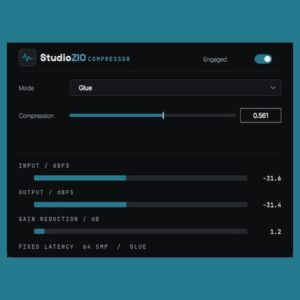 StudioZIO「StudioZIO Compressor」1つのスライダーだけで自然なコンプレッションを実現できる、2種類のモードを搭載したシンプル設計のコンプレッサー｜DTMプラグインセール