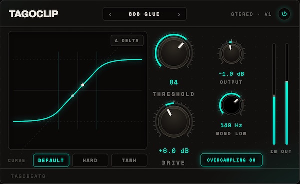 TAGOBEATS「TagoClip」FL StudioのSoft Clipperカーブを忠実に再現し、808やドラムの音圧アップをサポートするクリッパープラグイン|DTMプラグインセール