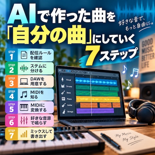 AIで作った曲を「自分の曲」にしていく7ステップ