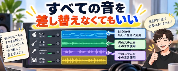 AI曲の音を好きな音源に差し替える方法｜MIDIを使って別の音で鳴らそう