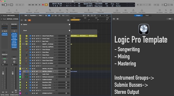 Cr8ive Audio「Logic Pro - Ultimate Template (Beginner)」作曲・ミックス・マスタリングまで効率化できる初心者向けLogic Proテンプレート|DTMプラグインセール