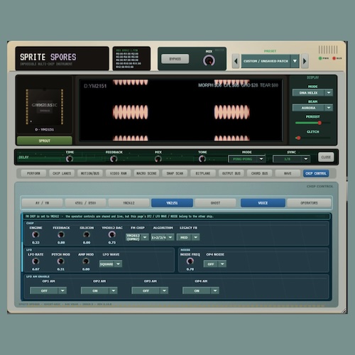 Phantomexposure「Sprite Spores」レトロゲーム風サウンドからアンビエントまで対応、複数のチップ音源を自由に組み合わせて音作りができる無料VSTプラグイン｜DTMプラグインセール