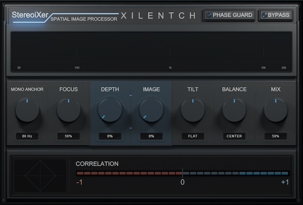 Xilentch「StereoiXer」音の広がりだけでなく奥行きや立体感まで細かく調整できるマルチバンド・ステレオイメージャー|DTMプラグインセール