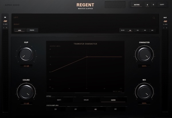 AZPEX AUDIO「REGENT」パラレルクリッピング・ADAA・最大8倍オーバーサンプリングに対応!ピークを自然にコントロールできる無料クリッパープラグイン|DTMプラグインセール
