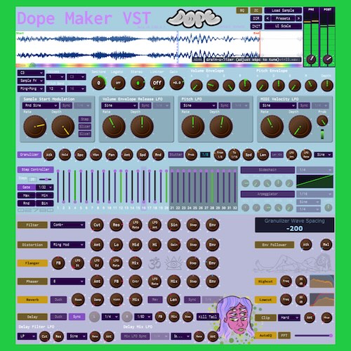 Dope Science「Dope Maker」サンプルの再生開始位置をランダム化して毎回違うフレーズやサウンドを生み出せるクリエイティブサンプラー｜DTMプラグインセール