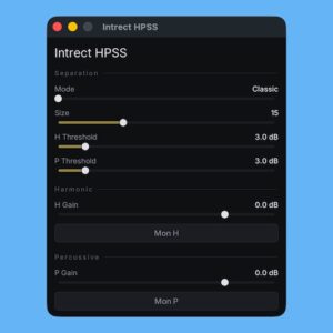 Intrect「Intrect HPSS」3つの分離モードで音の構造を細かく分析・調整できるオーディオプラグイン｜DTMプラグインセール