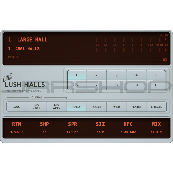 NOS Audio「Little Lush Halls」上位版Lush Hallsと同じリバーブエンジンを搭載し、シンプルな操作で名機480L・300L由来の空間表現を楽しめるリバーブプラグイン｜DTMプラグインセール