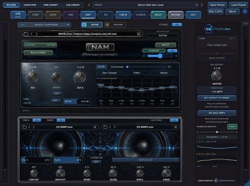 Conversant Soundworks「RigSuite」NAMライブラリの管理、アンプ設計、エフェクト、自由なルーティングまで対応したオールインワンギターリグソフト|DTMプラグインセール