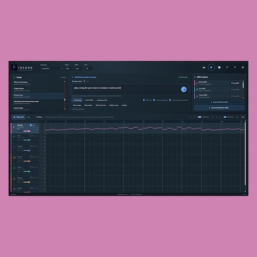bradgearon「Resone Music Composition Studio」イメージからメロディ・コード進行・ベースラインを作成できる音楽制作ツール｜DTMプラグインセール